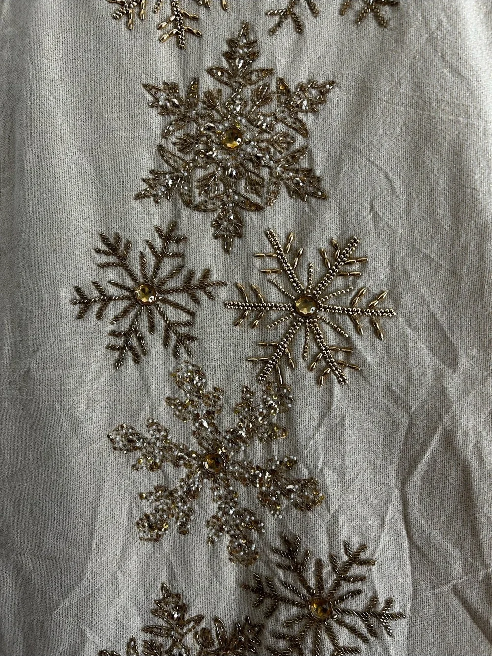 Tahari Gold Beaded Table Runner Glam Christmas Holiday NYE Party 16